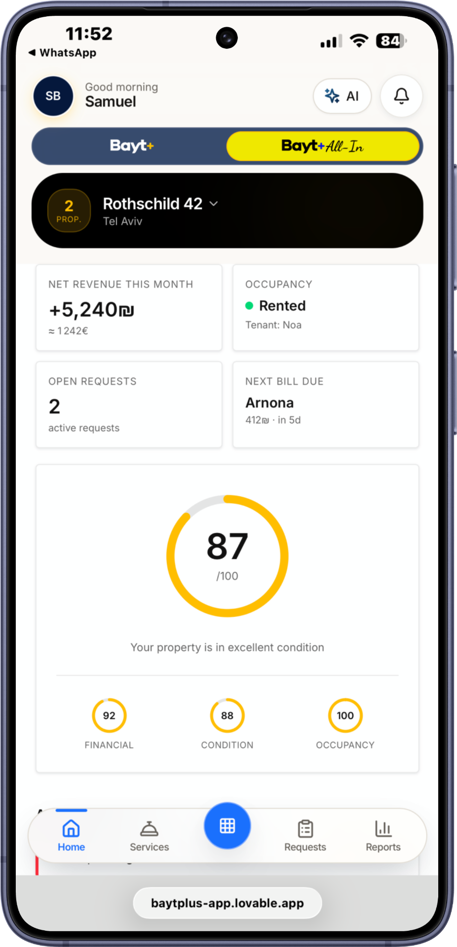 Bayt+ owner app